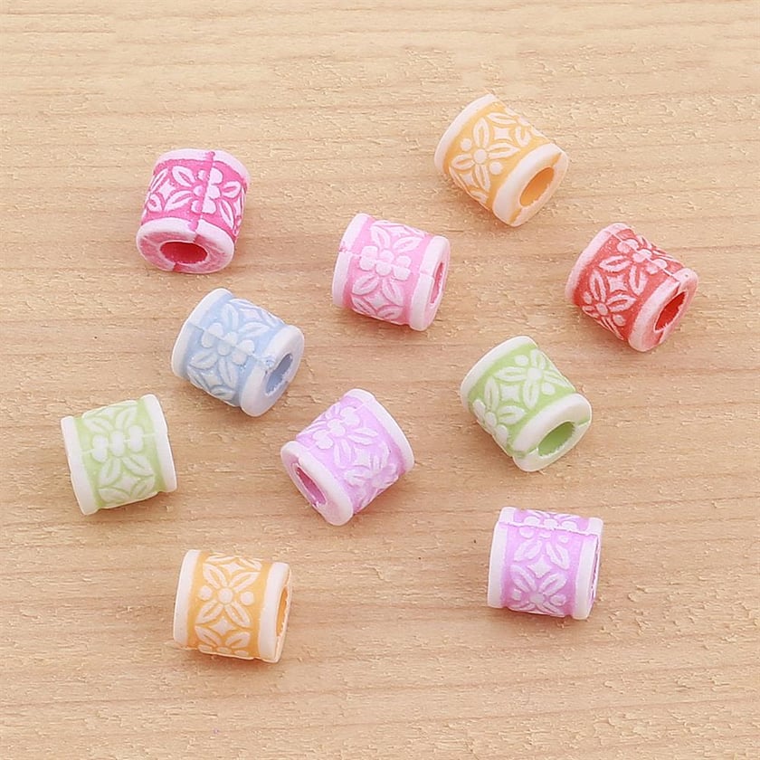 Pastel Plastik Silindir Boncuk