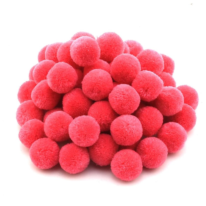Pembe Yün Ponpon 2 cm 10 Adet