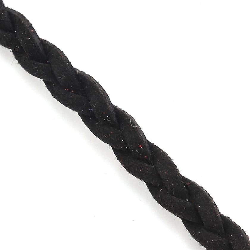 Siyah Örme Süet Kordon İp