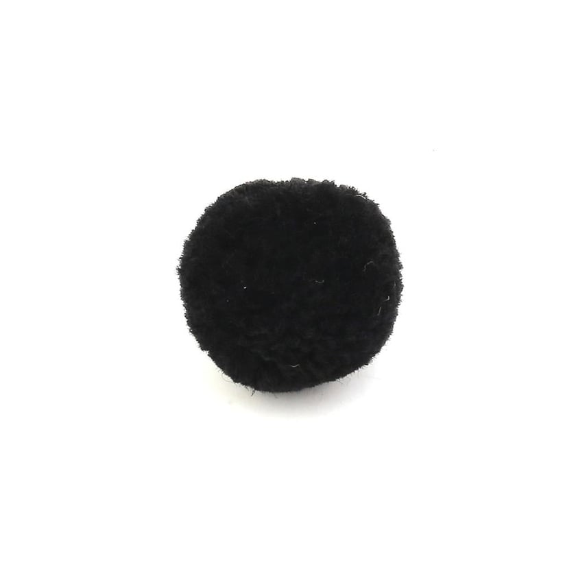 Siyah Yün Ponpon 2 cm 10 Adet