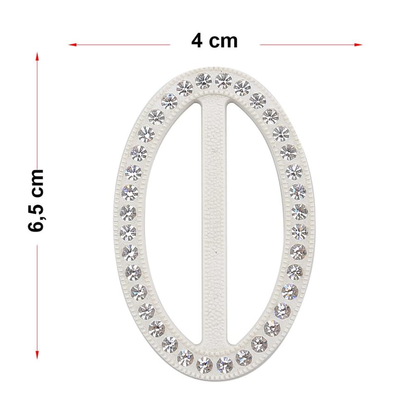 Swarovski Taşlı Beyaz Renk Oval Kemer Tokası