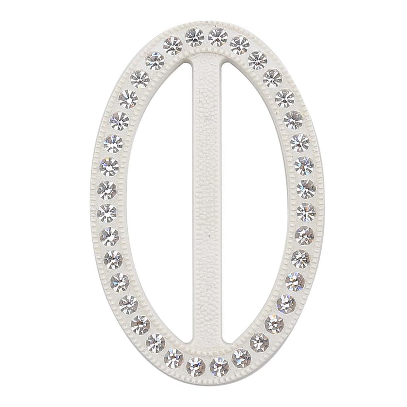 Swarovski Taşlı Beyaz Renk Oval Kemer Tokası
