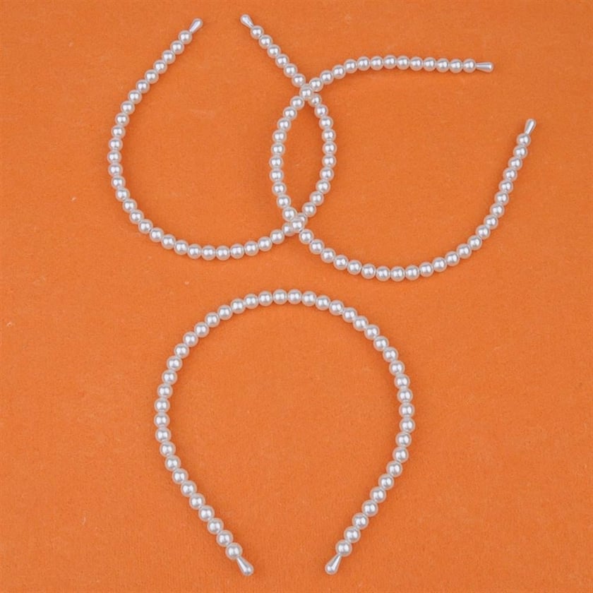 Toptan 6 mm İncili Taç Krem 12 Adet