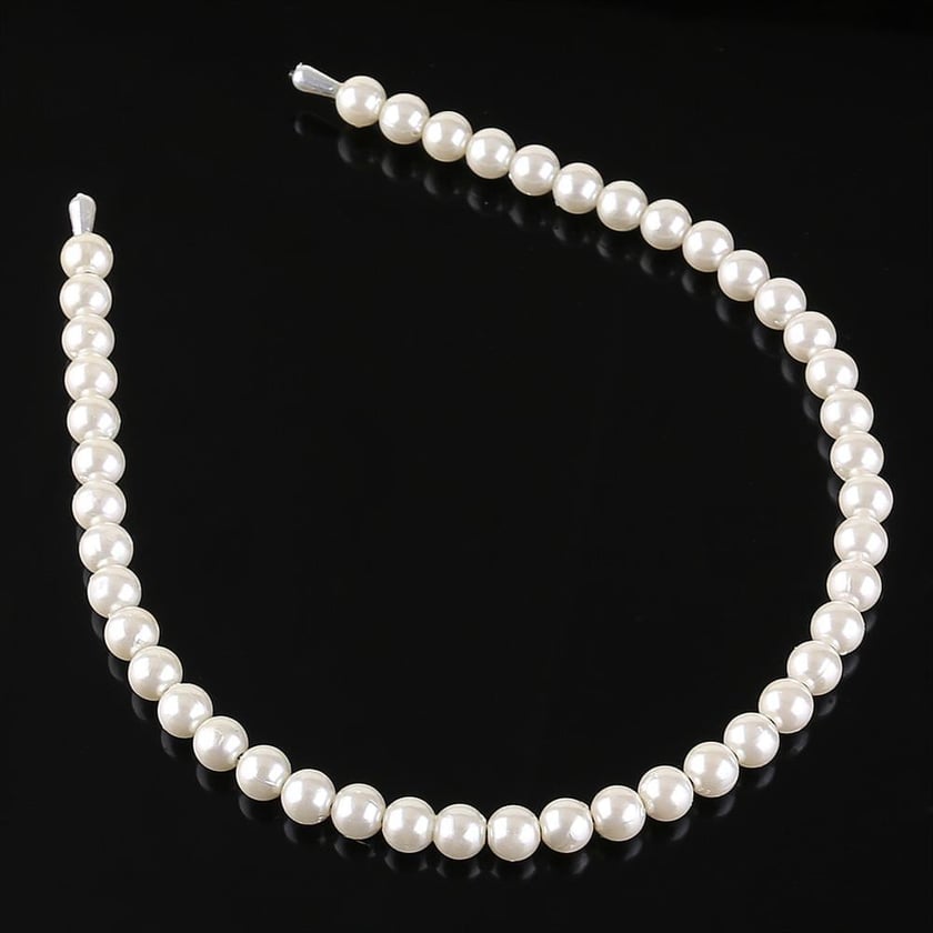 Toptan İncili Taç 8 mm Beyaz 12 Adet