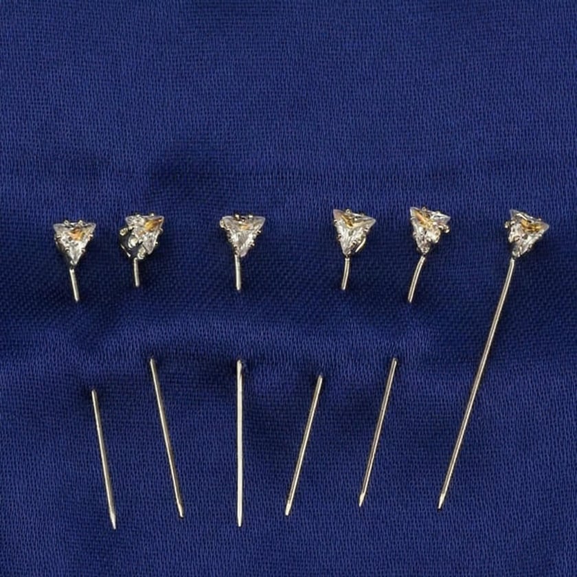 Zirkon ÜçgenTaşlı Eşarp İğnesi 6 adet