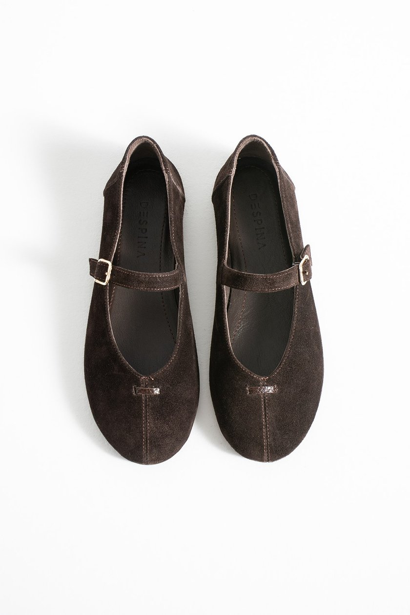 VERA Hakiki Deri Kadın Babet Ayakkabı Yuvarlak Burun Tokalı Günlük Model