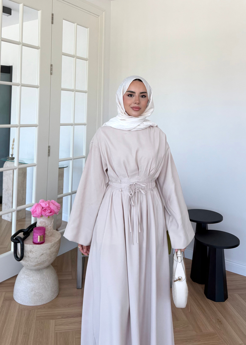 Perla Çift Kemerli Elbise Taş