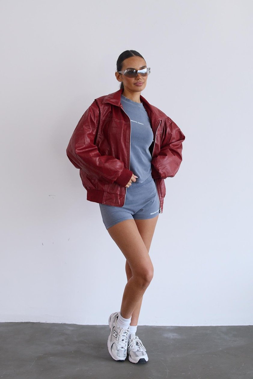 Bordo Vintage Deri Ceket