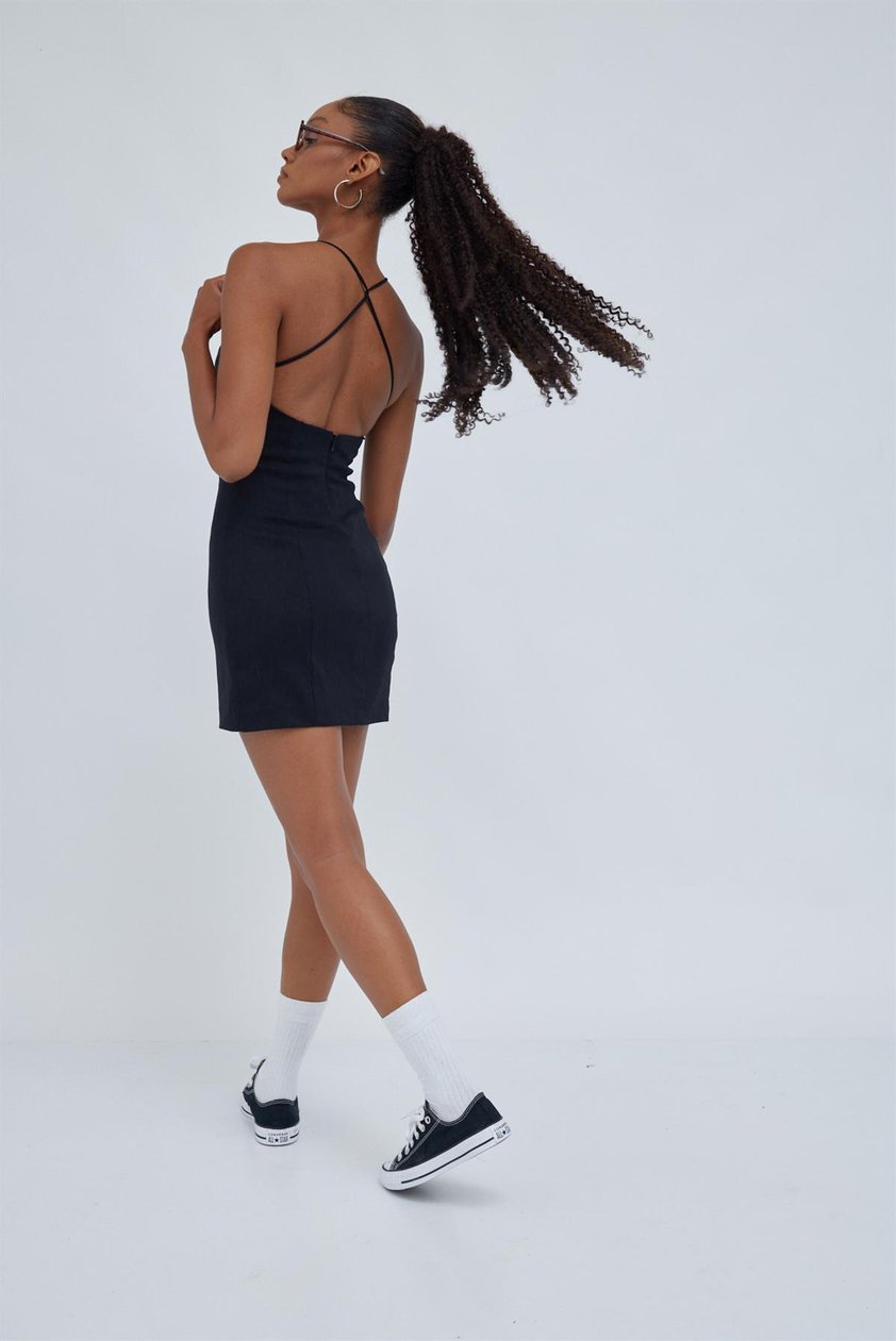 Siyah Basic Mini Elbise