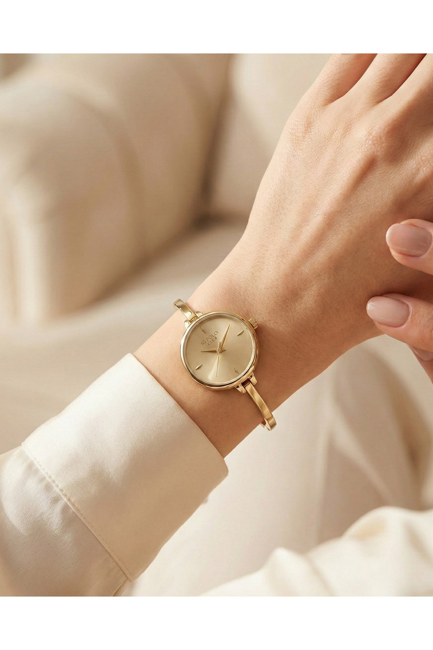 J.G. Polo Club Kadın Kelepçe Kol Saati Gold Quartz Mineral Cam 5 ATM Zarif 26 mm