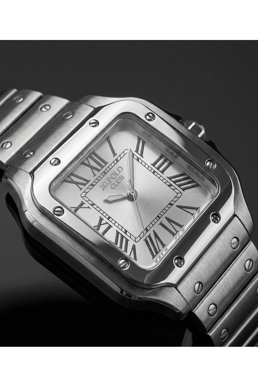 J.G. Polo Club Unisex Kol Saati Kare Kasa Çelik Quartz Mineral Cam 5 ATM Su Geçirmez 34 mm