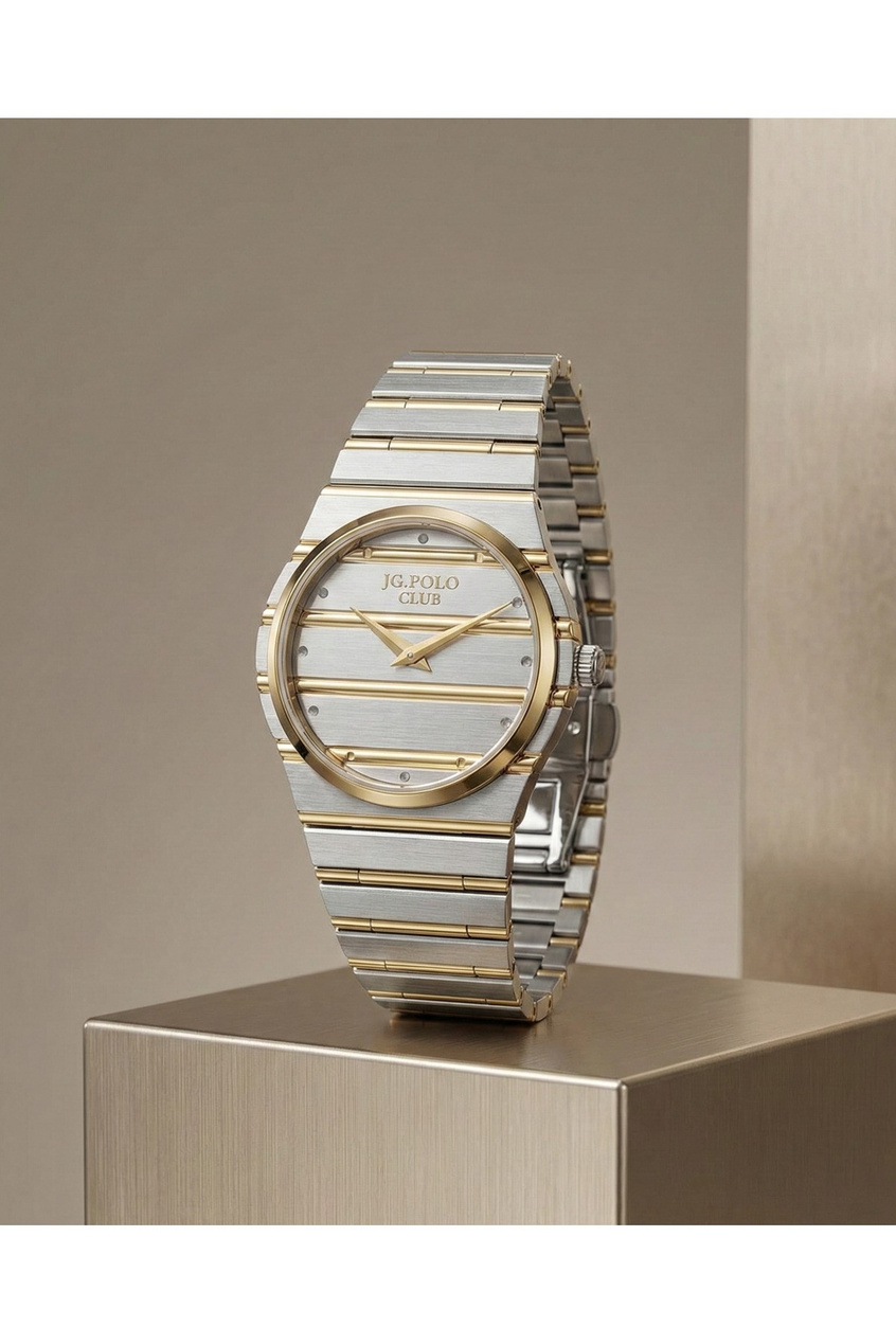 J.G. Polo Club Kadın Kol Saati Çift Renk Çelik Quartz Mineral Cam 5 ATM Su Geçirmez 31-34 mm