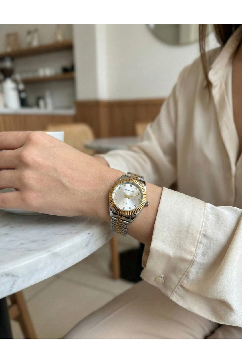 Kadın Kol Saati Çift Renk Çelik Quartz Mineral Cam 3 ATM Su Geçirmez 31 mm
