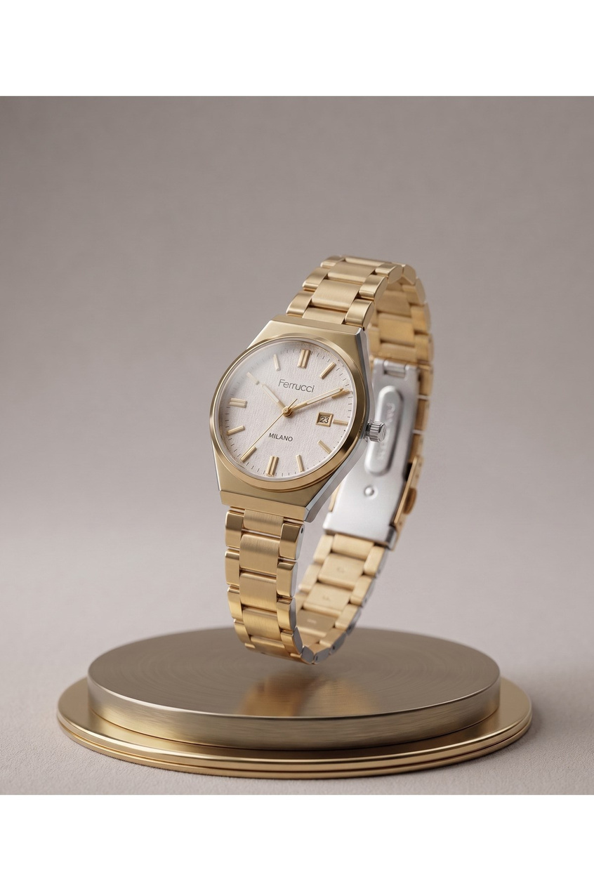 Milano 28 mm Kadın Kol Saati Gold Rengi Çelik Kordon Beyaz Kadran Küçük Kasa Kadın Saati