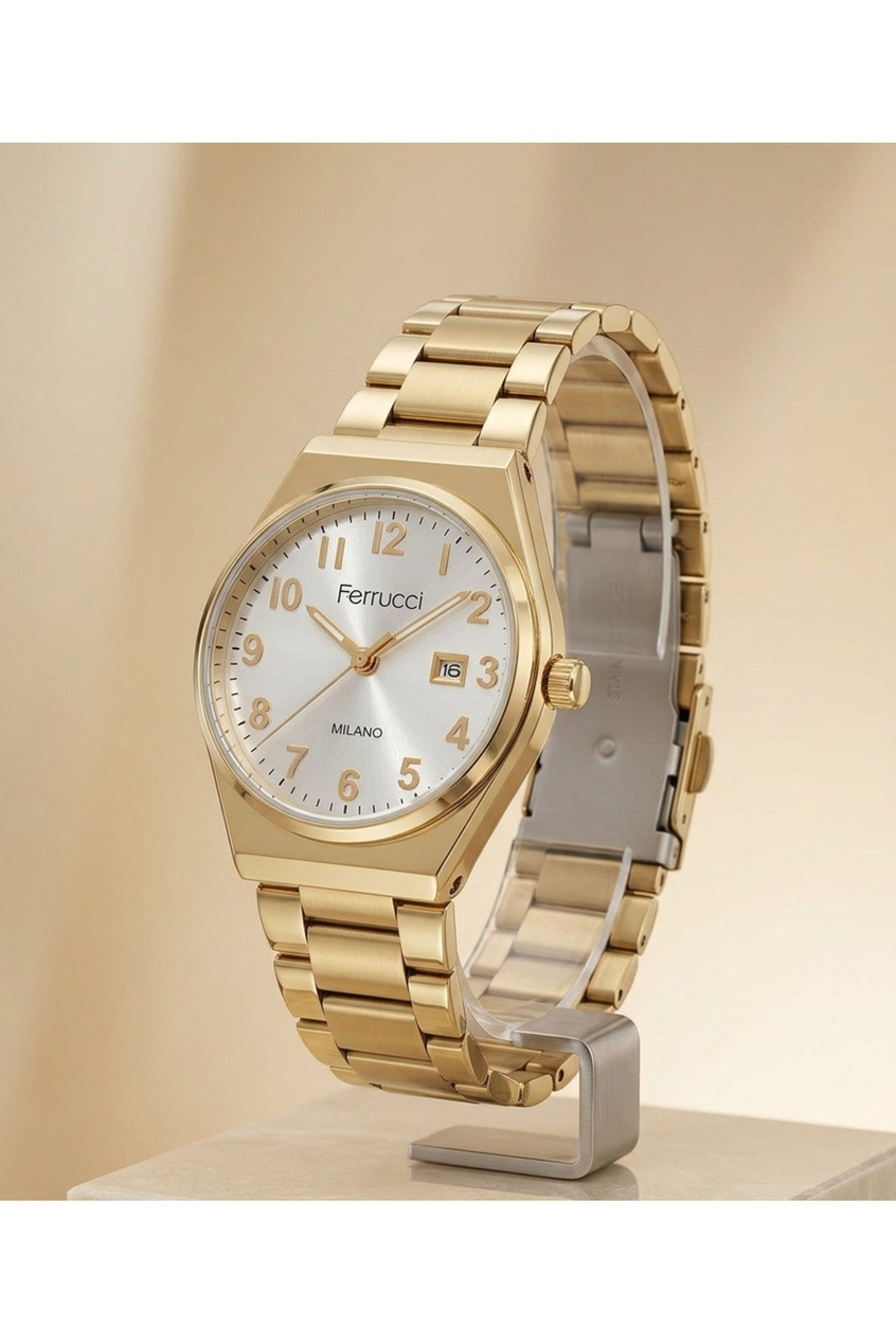Milano 29 mm Kadın Kol Saati Küçük Kasa Gold Renkli Beyaz Kadran Takvimli