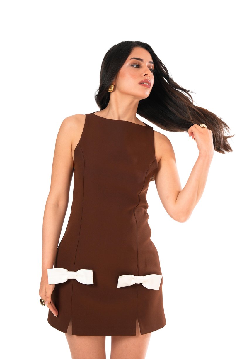 BOW Dress Mocha