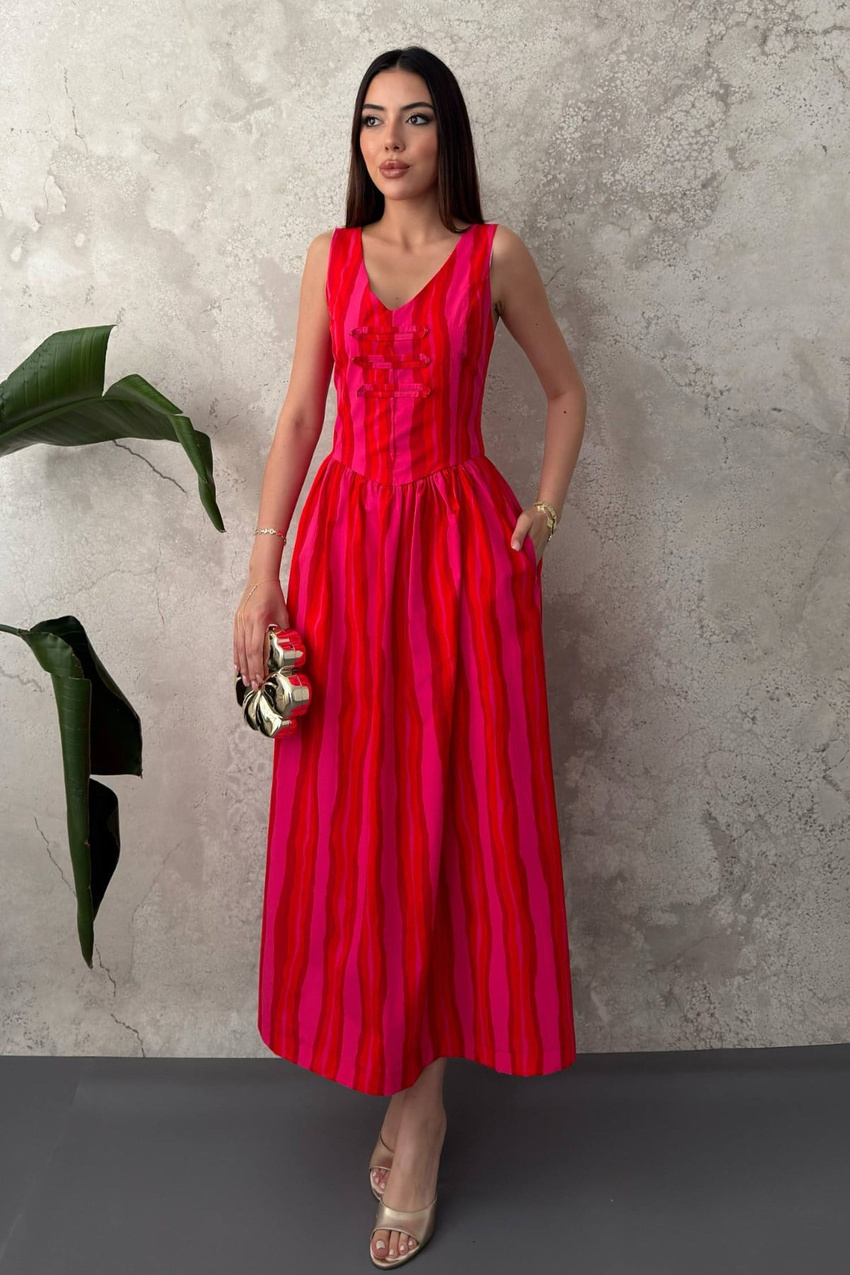 Red Striped Dress
