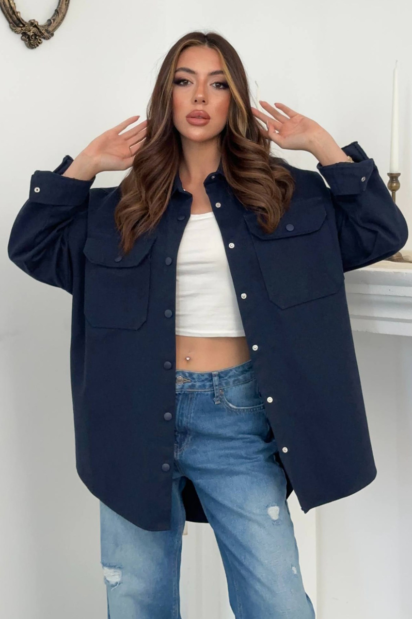 Navy Gabardine Shirt