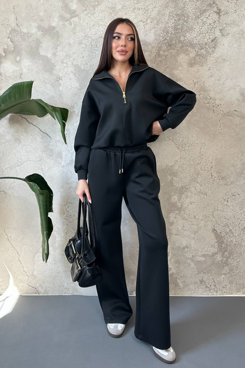 Black Front Zip Scuba Suit