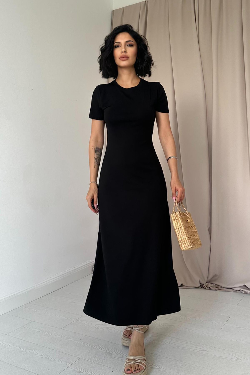 Toptan Siyah Basic Elbise