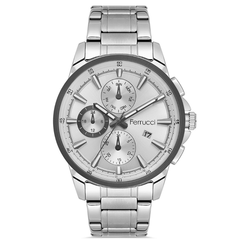 Ferrucci, FER.03596M.04, Erkek Saat, Ferrucci FER.03596M.04 Çelik Kordon Erkek Kol Saati