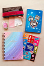 Akademik Ajanda Aura + Kareli A5 Defter + Sticker Book + Klips + Kalem Kutu + Kalem + Kitap Ayracı + Takvim