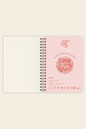 Botanical Spiralli Defter Çizgili Pembe 17x24 cm