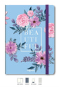 Sert Kapak Çiçekli Defter Kareli Mavi 17x24 cm | LeColorÇiçekli Defter Kareli Mavi 17x24 cm