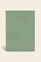 Puantiyeli Defter Çizgili Yeşil 17x24 cm