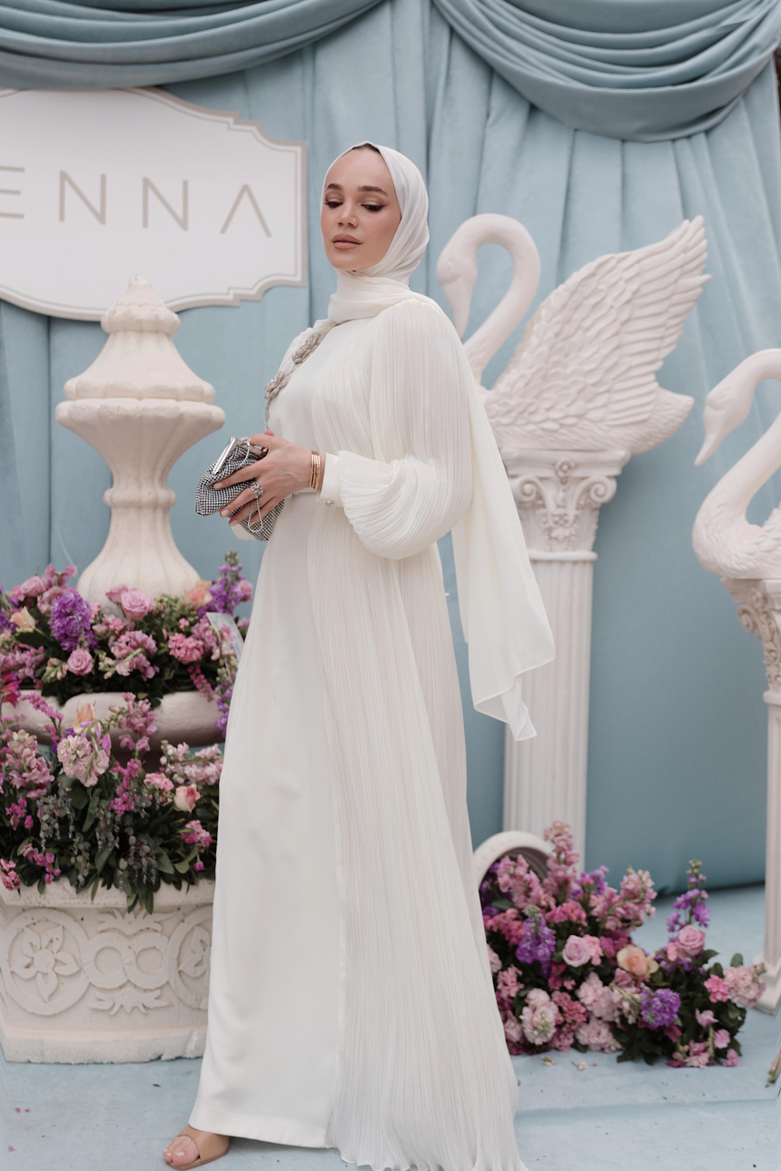 30011 ROZANNA  ELBİSE Ekru