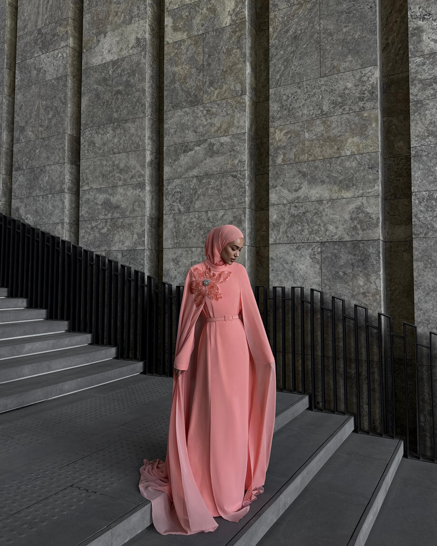 30049 PASTEL ELBİSE Somon