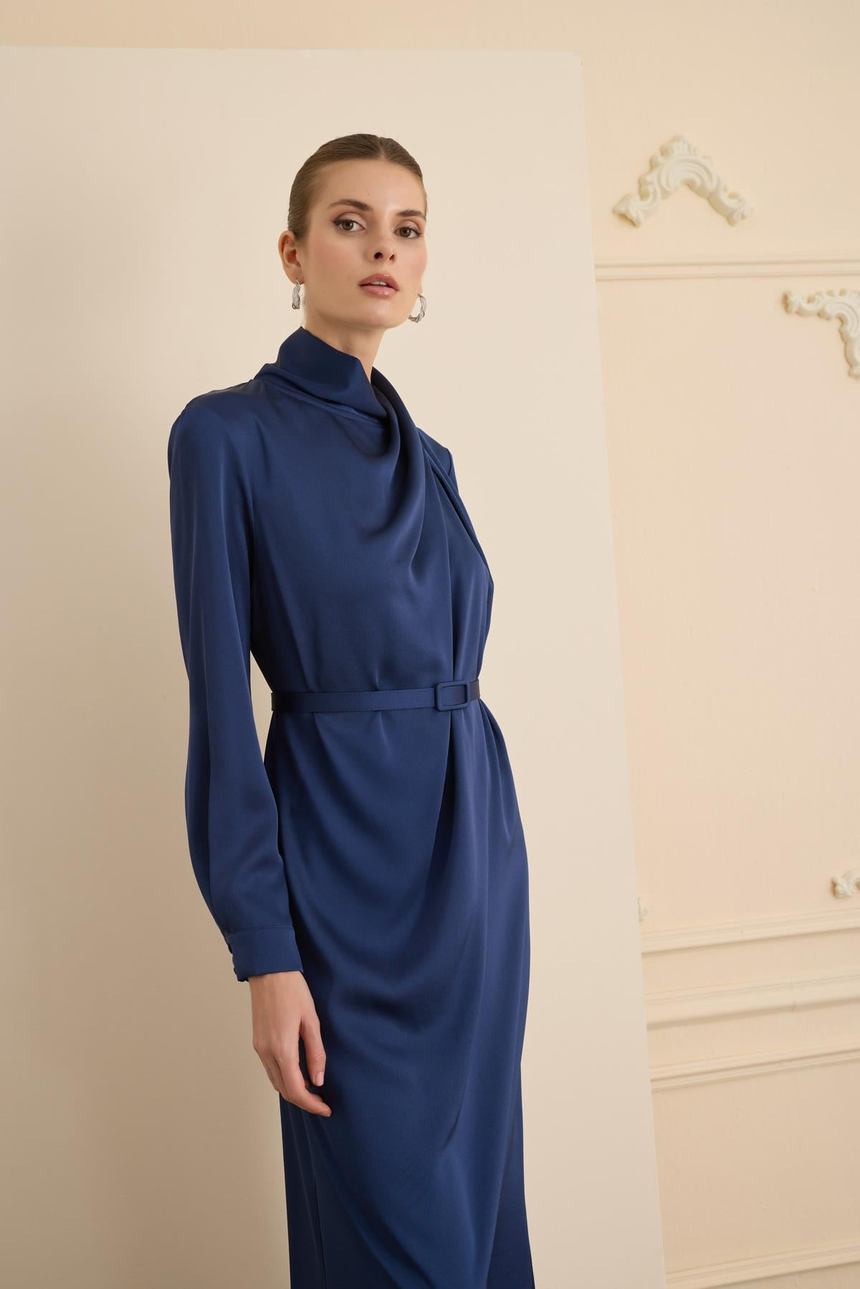 Cristalle Dress Navy Blue