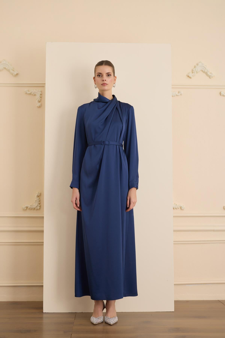Cristalle Dress Navy Blue
