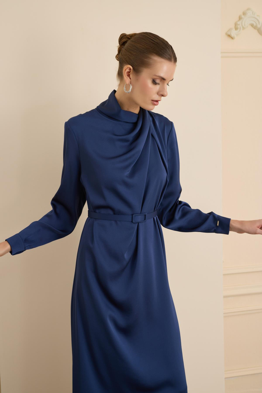 Cristalle Dress Navy Blue