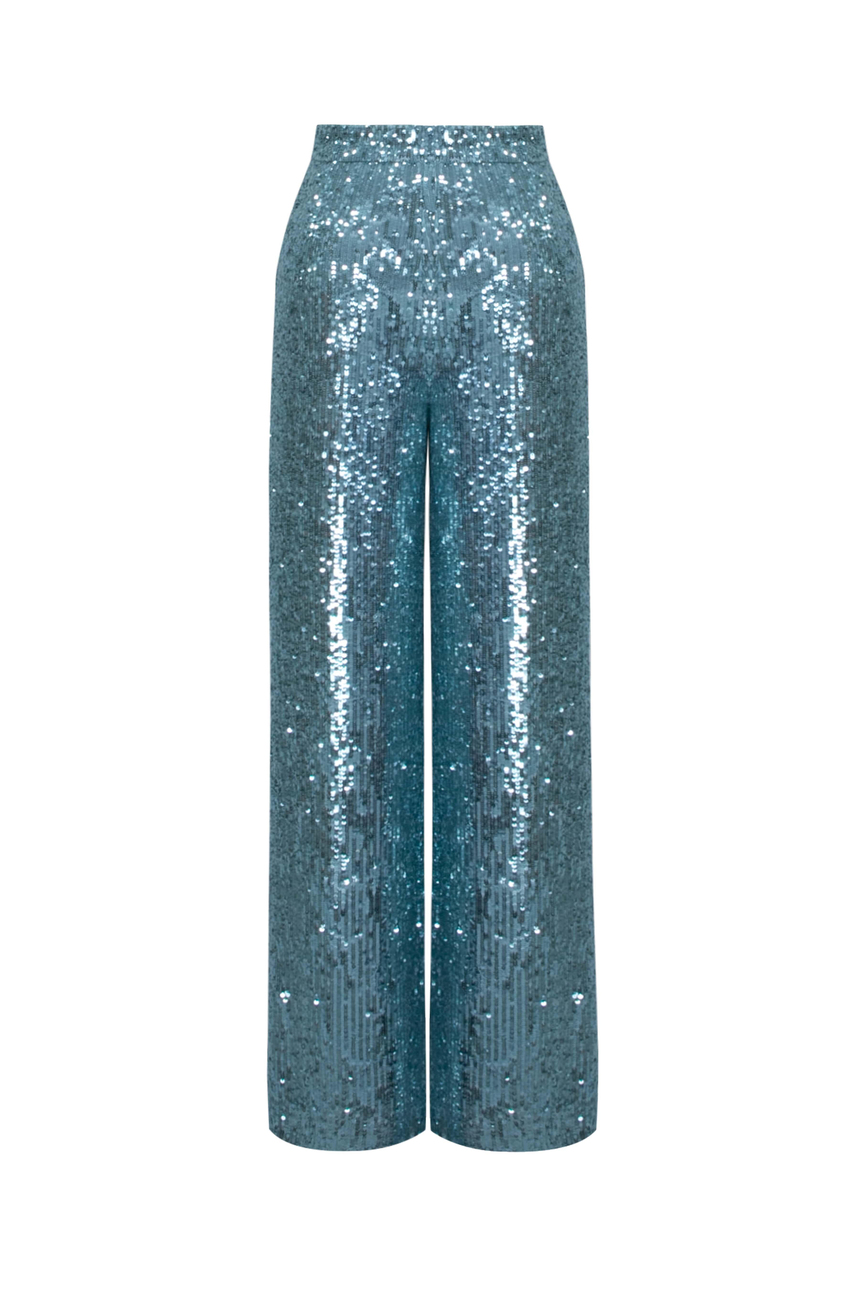 SEQUIN PANTS Aqua