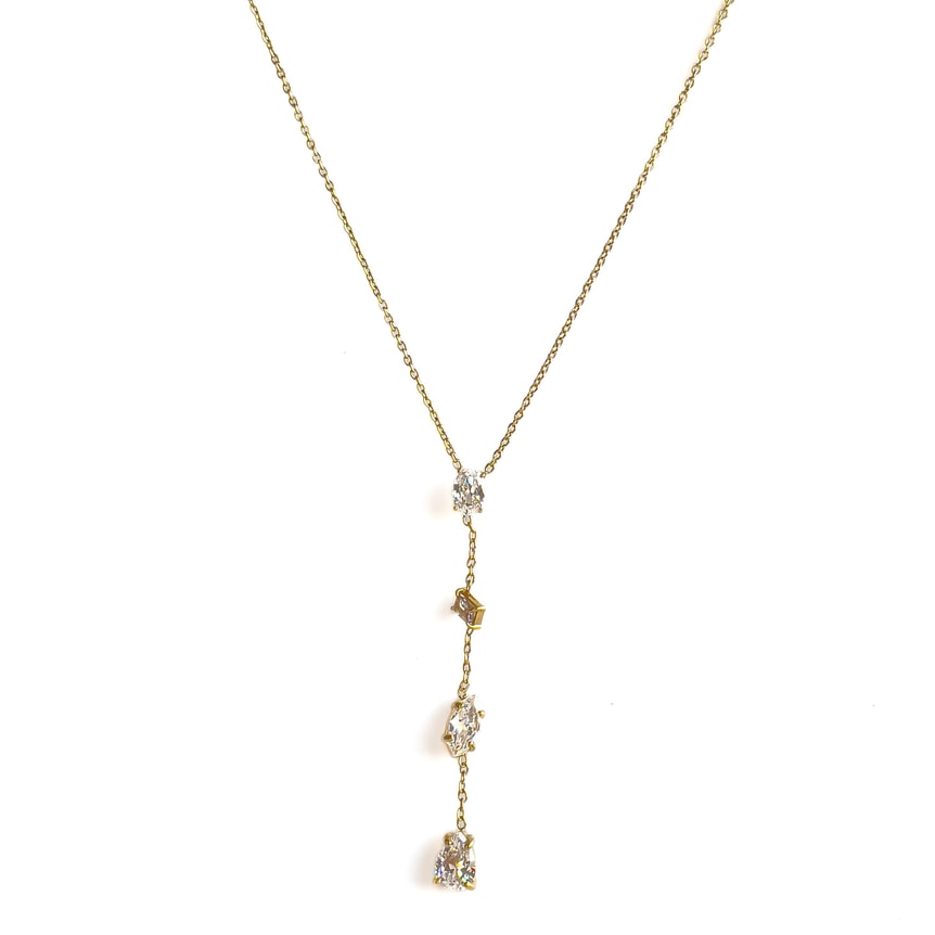 Çelik Zirkon Elara Kolye (Gold)