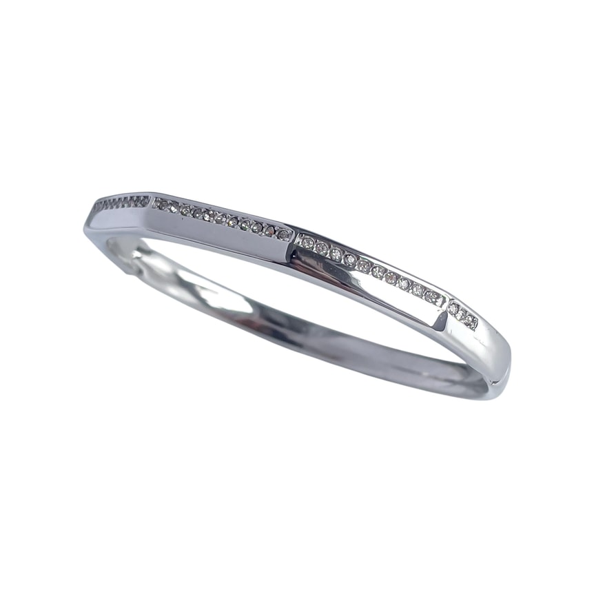 Silvalux Zirkon Taşlı Silver Çelik Kelepçe