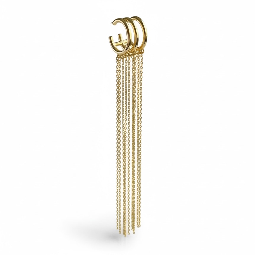 Stream Earcuff (Kıkırdak Küpe) - Gold