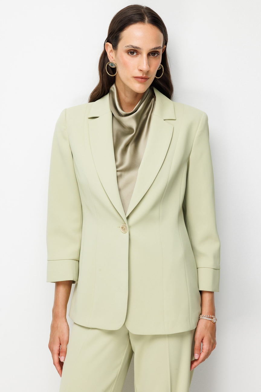 Fleto Kapaklı Blazer Ceket YEŞİL