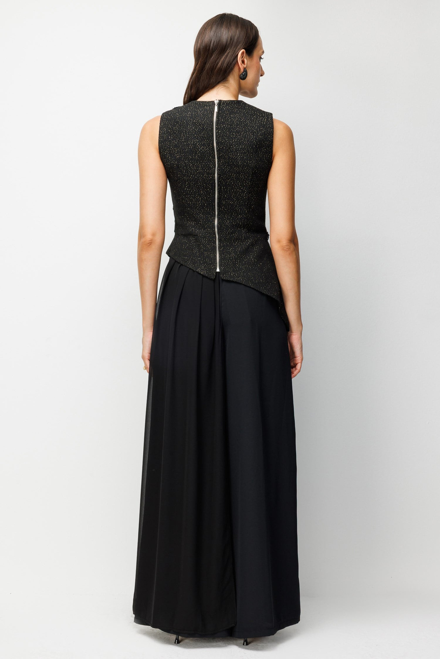 Embellished Detail Elegant Blouse Black