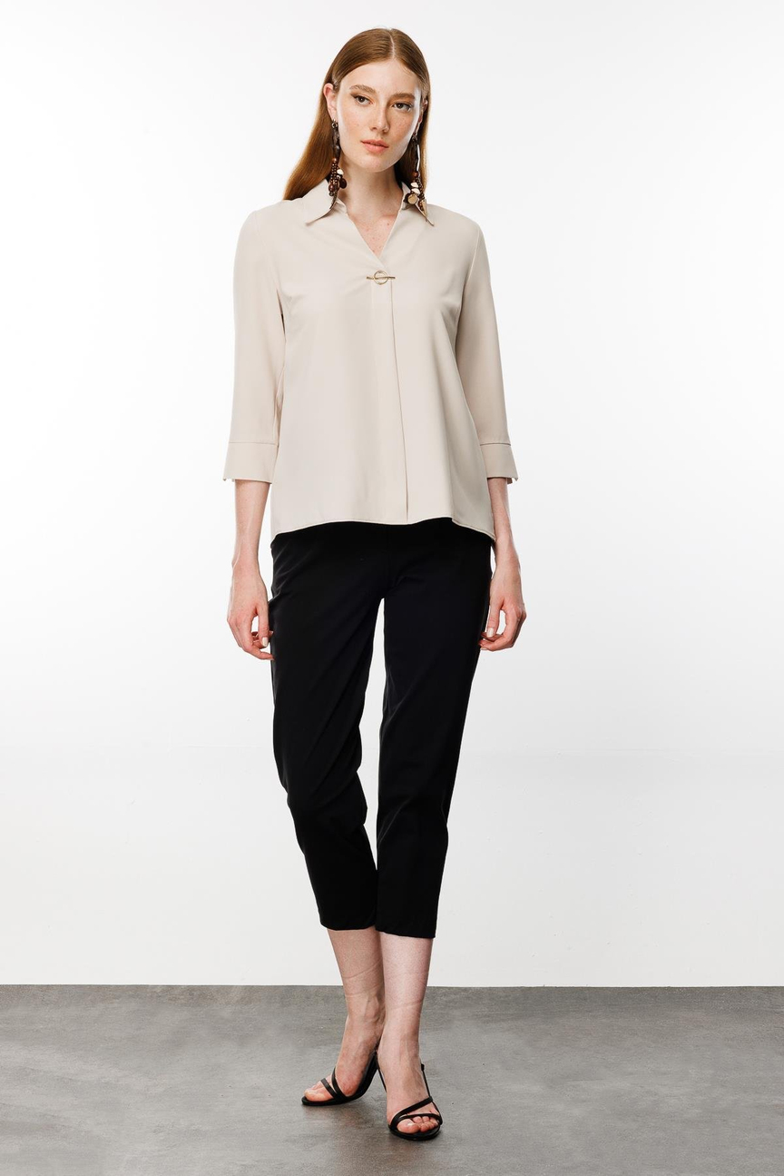 Aksesuar Detaylı Bluz BEJ