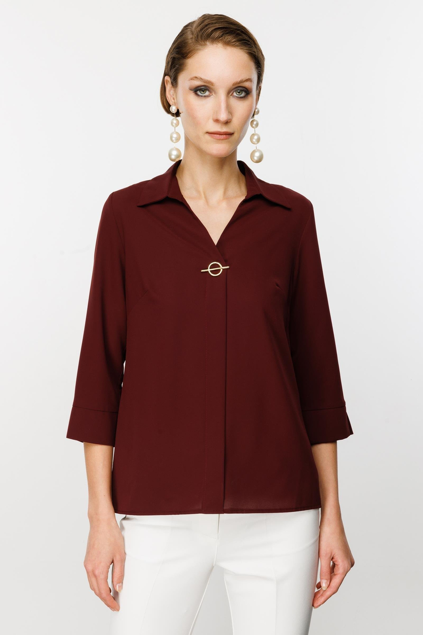Aksesuar Detaylı Bluz BORDO