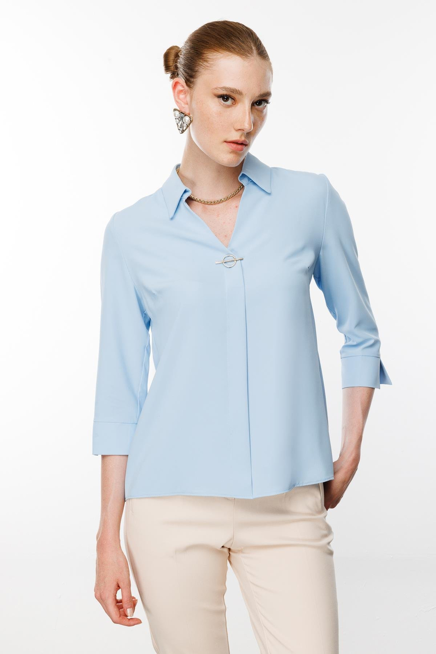 Aksesuar Detaylı Bluz MAVİ