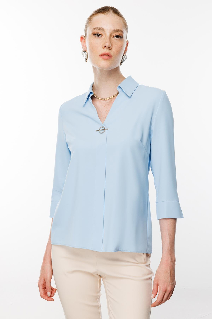 Aksesuar Detaylı Bluz MAVİ