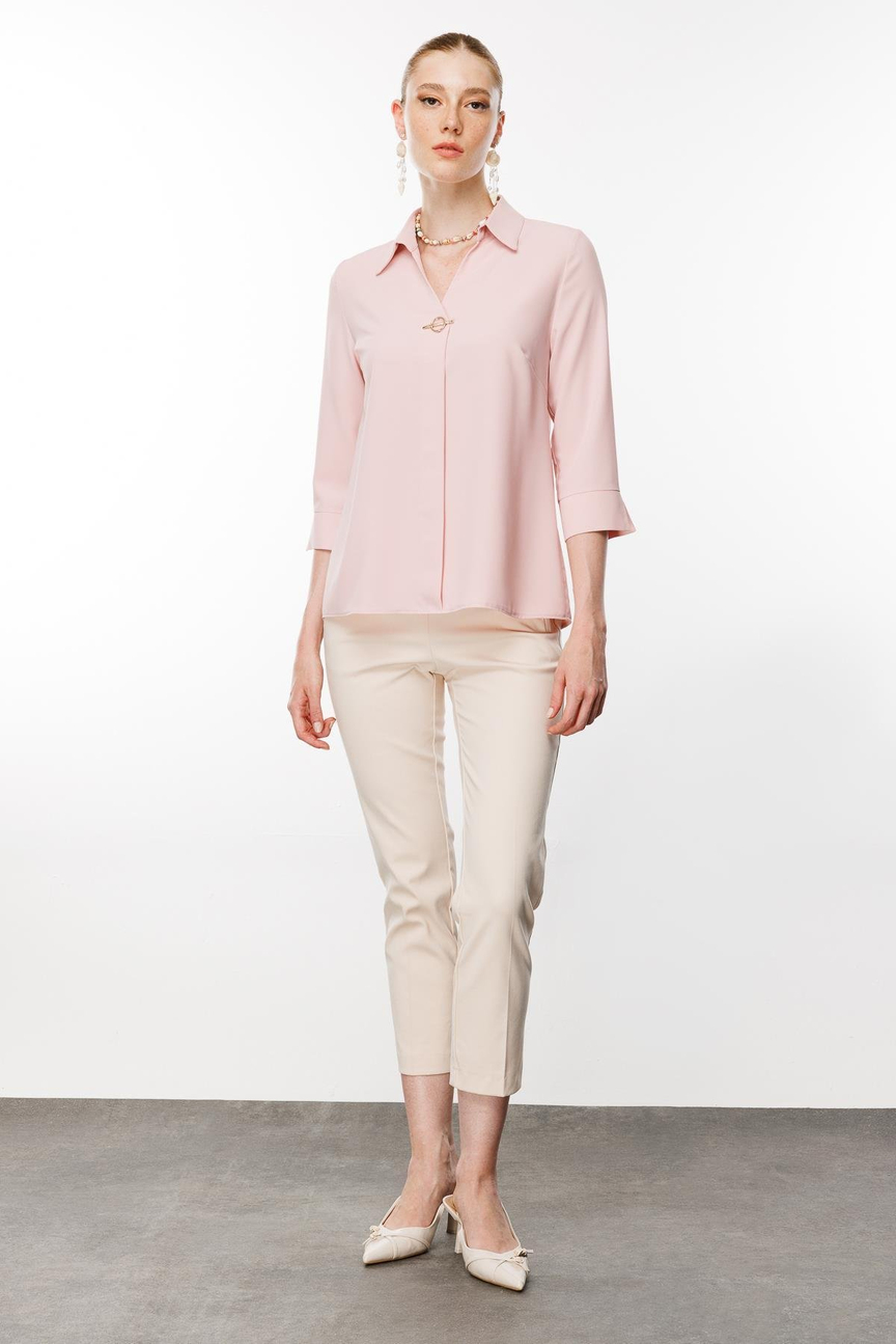 Aksesuar Detaylı Bluz PUDRA