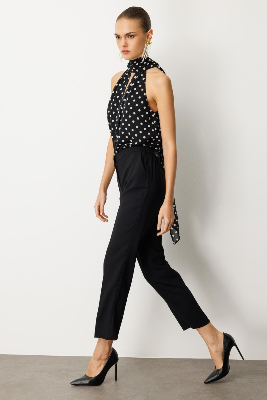 Elastic Back Trousers BLACK