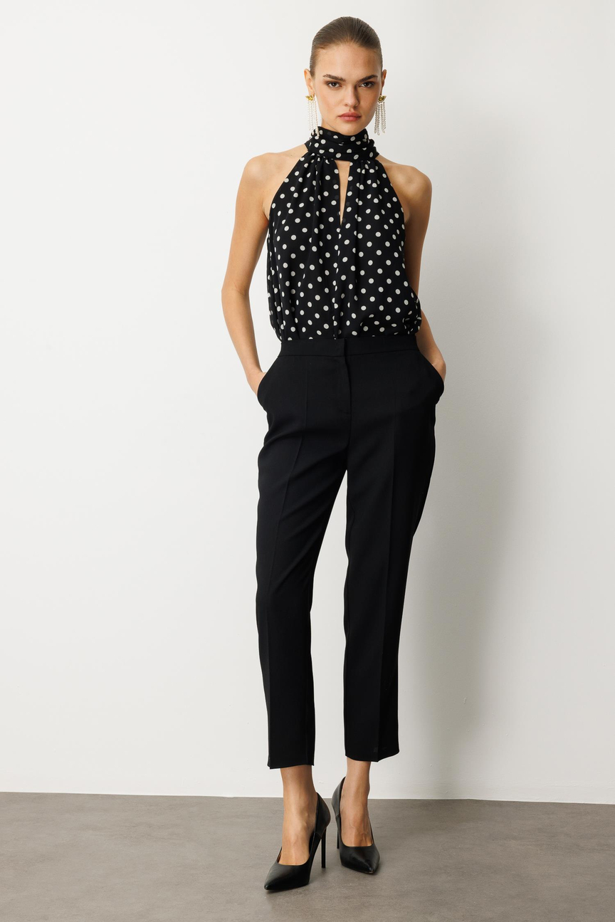 Elastic Back Trousers BLACK