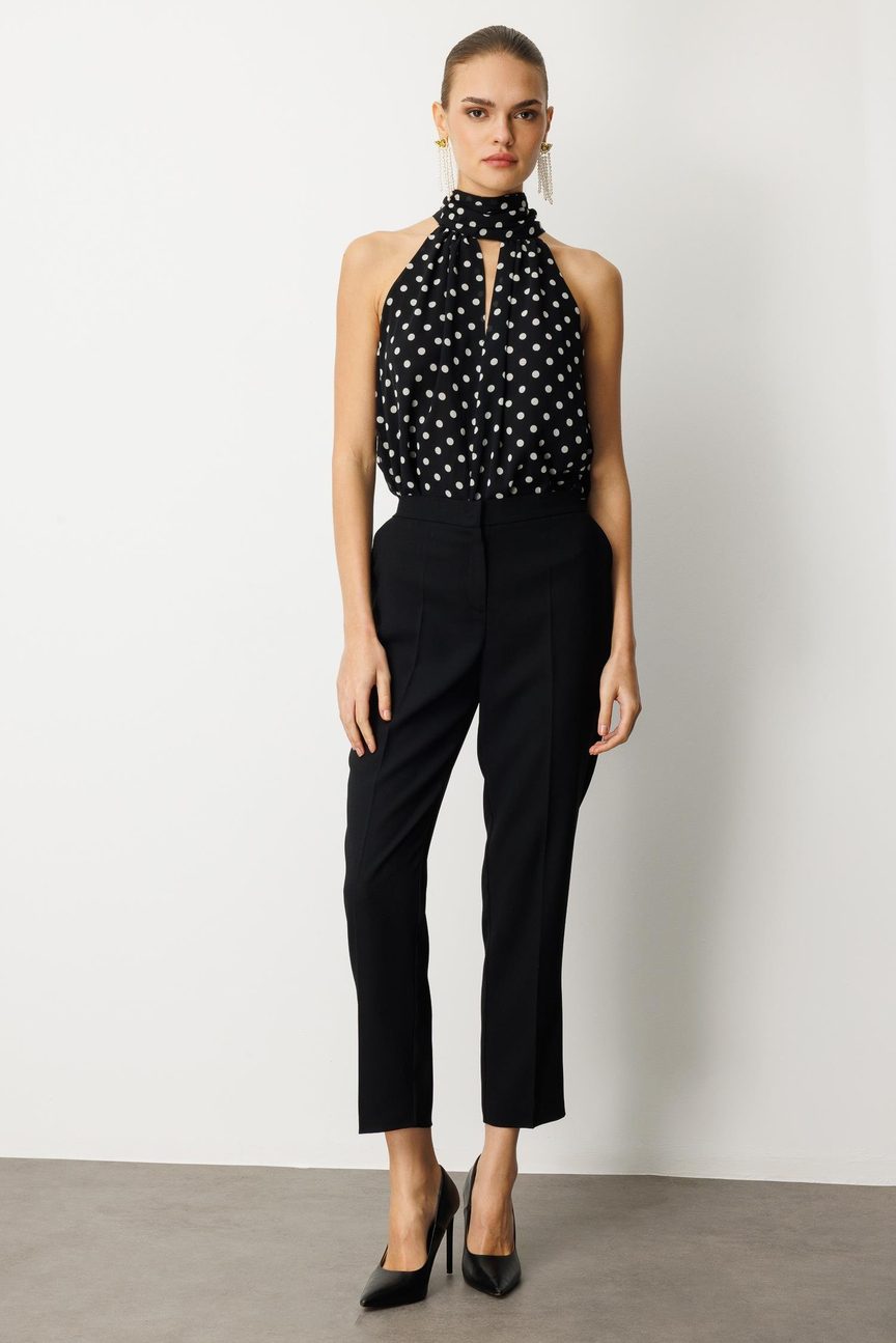 Elastic Back Trousers BLACK