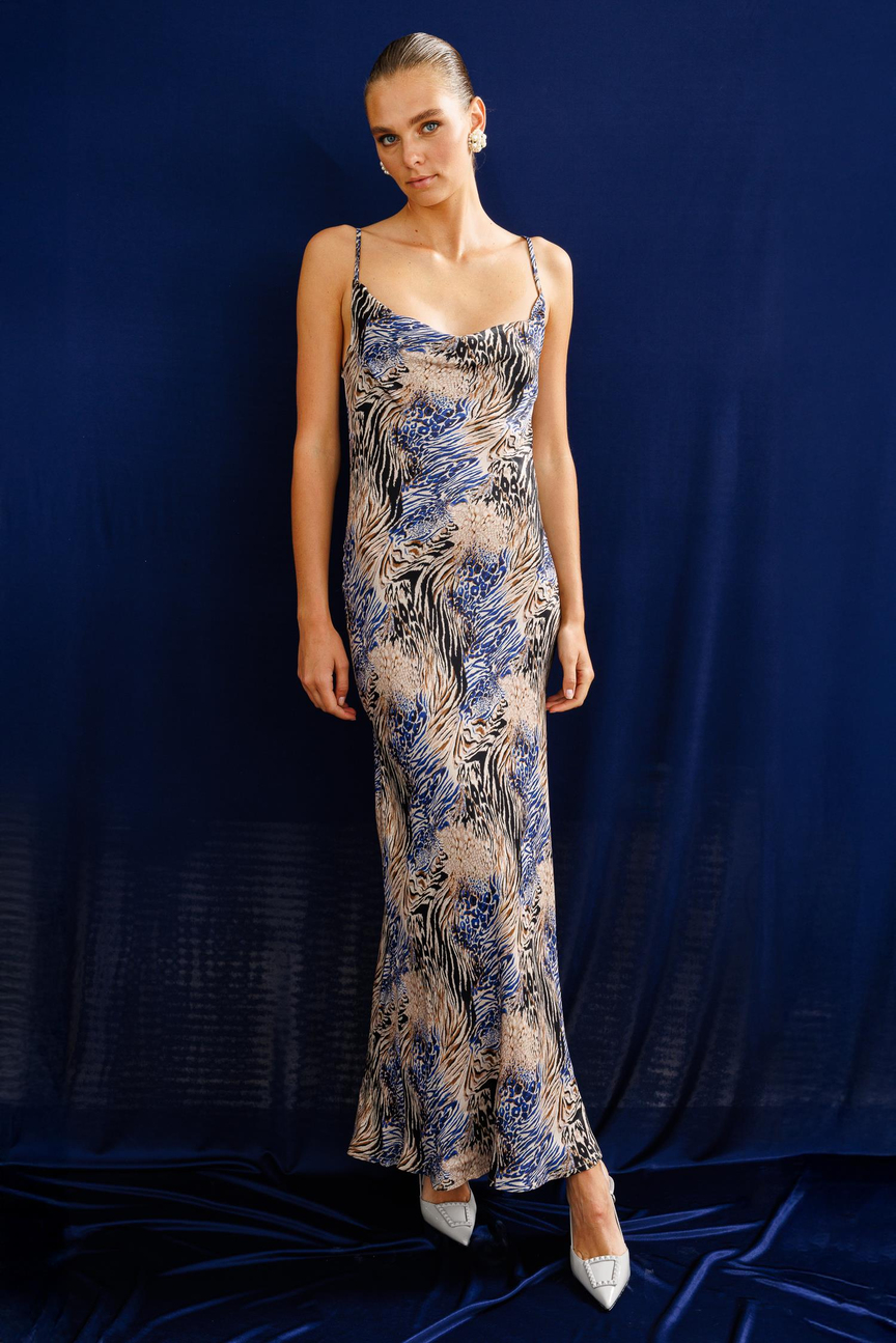 Askılı Verev Degaje Elbise SAKS