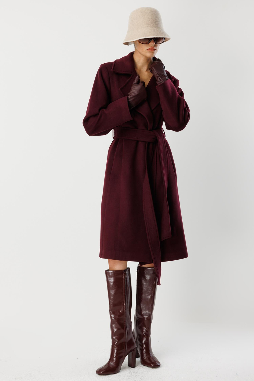 Lined Detailed Cashmere Coat DAMSON